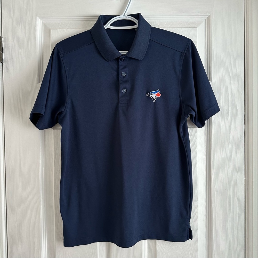 Blue Jays Stitched Logo Polo in Navy, size small